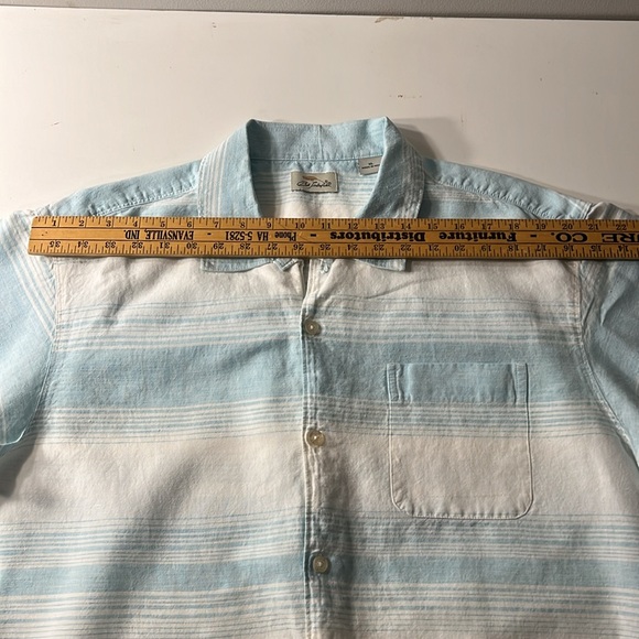 Bob Timberlake Men’s XL Button Down Blue & White Short Sleeve Collared Shirt - Picture 8 of 10